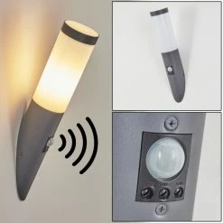 Hofstein Sessa Au&szlig;enwandleuchte Anthrazit, 1-flammig, Bewegungsmelder