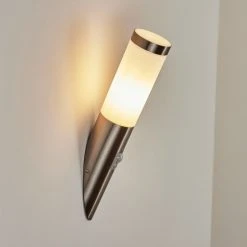 Hofstein Sessa Au&szlig;enwandleuchte Nickel-Matt, 1-flammig, Bewegungsmelder -Außenleuchten Verkaufe sessa aussenwandleuchte h3539835 8