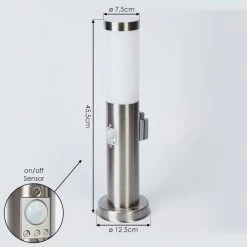 Hofstein Sessa Wegeleuchte Nickel-Matt, 1-flammig, Bewegungsmelder -Außenleuchten Verkaufe sessa wegeleuchte h3018064 3