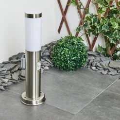 Hofstein Sessa Wegeleuchte Nickel-Matt, 1-flammig, Bewegungsmelder -Außenleuchten Verkaufe sessa wegeleuchte h3018064 9