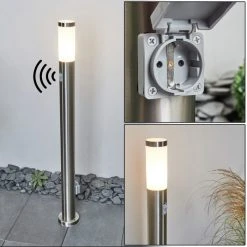 Hofstein Sessa Wegeleuchte Nickel-Matt, 1-flammig, Bewegungsmelder