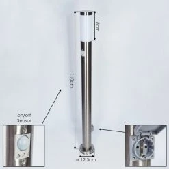 Hofstein Sessa Wegeleuchte Nickel-Matt, 1-flammig, Bewegungsmelder -Außenleuchten Verkaufe sessa wegeleuchte h3018163 3