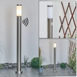 Hofstein Sessa Wegeleuchte Nickel-Matt, 1-flammig, Bewegungsmelder