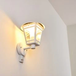 Hofstein Siera Au&szlig;enwandleuchte Wei&szlig;, 1-flammig, Bewegungsmelder -Außenleuchten Verkaufe siera aussenwandleuchte h3029947 2