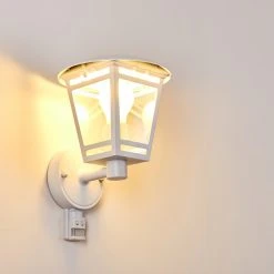 Hofstein Siera Au&szlig;enwandleuchte Wei&szlig;, 1-flammig, Bewegungsmelder -Außenleuchten Verkaufe siera aussenwandleuchte h3029947 8