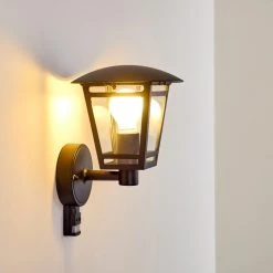Hofstein Siera Au&szlig;enwandleuchte Schwarz, 1-flammig, Bewegungsmelder -Außenleuchten Verkaufe siera aussenwandleuchte h3029954 2