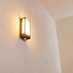 Hofstein Skove Au&szlig;enwandleuchte LED Anthrazit, 1-flammig, Bewegungsmelder -Außenleuchten Verkaufe skove aussenwandleuchte h3300565 do1 9