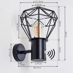 Hofstein Solda Au&szlig;enwandleuchte Schwarz, 1-flammig, Bewegungsmelder -Außenleuchten Verkaufe solda aussenwandleuchte h3401446 11