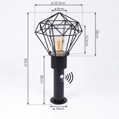 Hofstein Solda Wegeleuchte Schwarz, 1-flammig, Bewegungsmelder -Außenleuchten Verkaufe solda wegeleuchte h3409008 3
