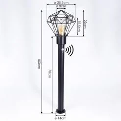 Hofstein Solda Wegeleuchte Schwarz, 1-flammig, Bewegungsmelder -Außenleuchten Verkaufe solda wegeleuchte h3409039 3