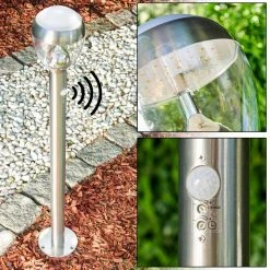 Hofstein Sorken Wegeleuchte LED Edelstahl, 1-flammig, Bewegungsmelder