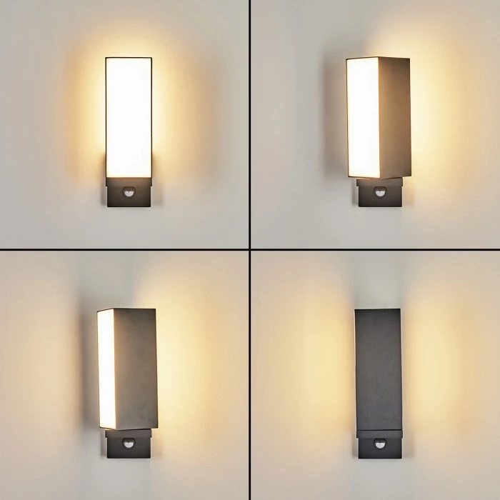 Hofstein Swanek Außenwandleuchte LED Anthrazit, 1-flammig, Bewegungsmelder 2 Hofstein Swanek Außenwandleuchte LED Anthrazit, 1-flammig, Bewegungsmelder – Bild 2