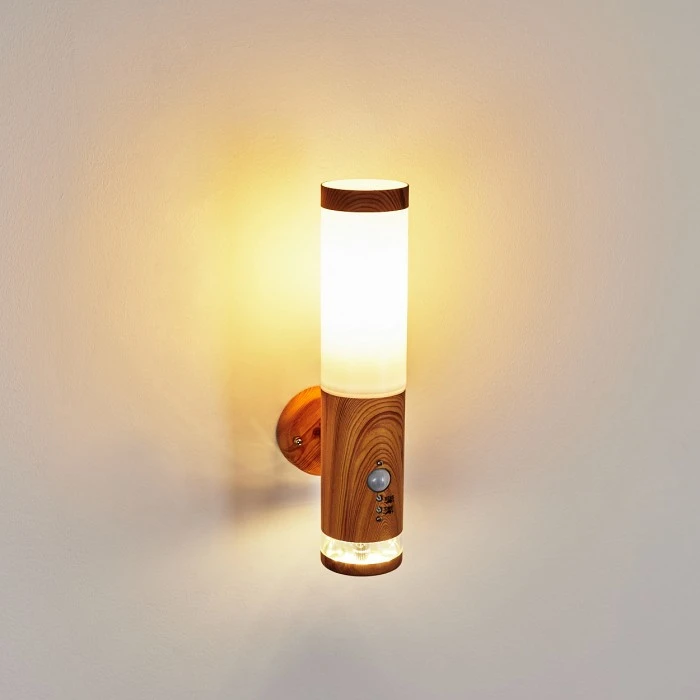 Hofstein Tenvik Außenwandleuchte LED Braun, Holzoptik, 2-flammig, Bewegungsmelder 7 Hofstein Tenvik Außenwandleuchte LED Braun, Holzoptik, 2-flammig, Bewegungsmelder – Bild 7