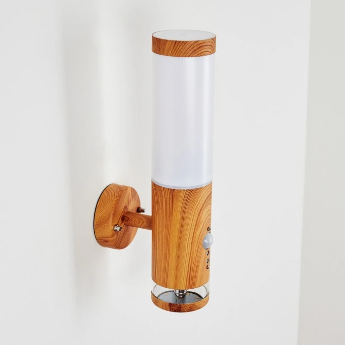 Hofstein Tenvik Außenwandleuchte LED Braun, Holzoptik, 2-flammig, Bewegungsmelder 8 Hofstein Tenvik Außenwandleuchte LED Braun, Holzoptik, 2-flammig, Bewegungsmelder – Bild 8