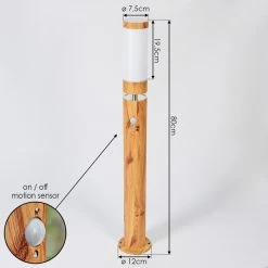 Hofstein Tenvik Wegeleuchte Chrom, Braun, Transparent, Klar, Holzoptik, 1-flammig, Bewegungsmelder -Außenleuchten Verkaufe tenvik wegeleuchte h3599914 3