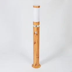 Hofstein Tenvik Wegeleuchte Chrom, Braun, Transparent, Klar, Holzoptik, 1-flammig, Bewegungsmelder -Außenleuchten Verkaufe tenvik wegeleuchte h3599914 7