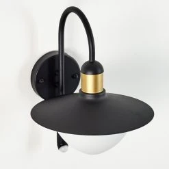 Hofstein Theux Au&szlig;enwandleuchte Schwarz, Gold, 1-flammig, Bewegungsmelder -Außenleuchten Verkaufe theux aussenwandleuchte h3276976 15
