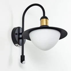 Hofstein Theux Au&szlig;enwandleuchte Schwarz, Gold, 1-flammig, Bewegungsmelder -Außenleuchten Verkaufe theux aussenwandleuchte h3276976 4