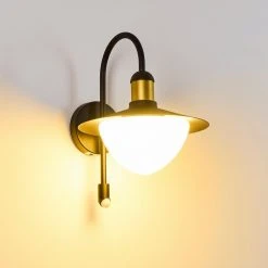 Hofstein Theux Au&szlig;enwandleuchte Schwarz, Gold, 1-flammig, Bewegungsmelder -Außenleuchten Verkaufe theux aussenwandleuchte h3276976 6