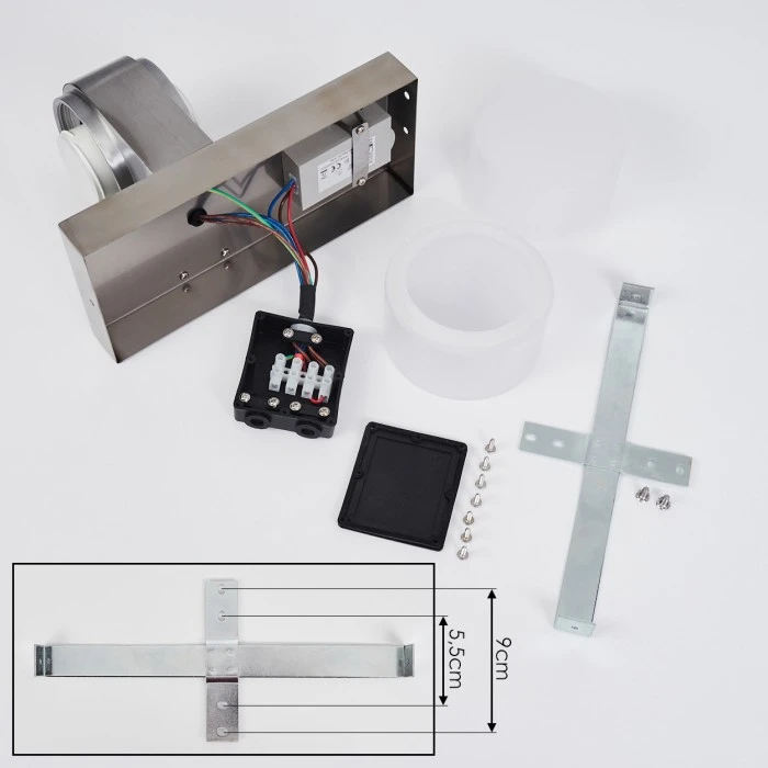 Hofstein Tiarp Außenwandleuchte LED Nickel-Matt, 2-flammig, Bewegungsmelder 5 Hofstein Tiarp Außenwandleuchte LED Nickel-Matt, 2-flammig, Bewegungsmelder – Bild 5