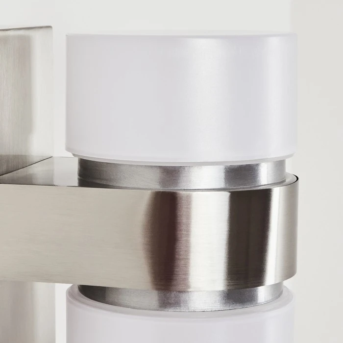 Hofstein Tiarp Außenwandleuchte LED Nickel-Matt, 2-flammig, Bewegungsmelder 6 Hofstein Tiarp Außenwandleuchte LED Nickel-Matt, 2-flammig, Bewegungsmelder – Bild 6