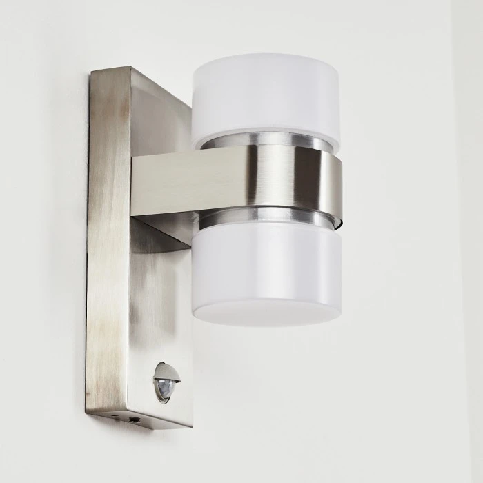 Hofstein Tiarp Außenwandleuchte LED Nickel-Matt, 2-flammig, Bewegungsmelder 10 Hofstein Tiarp Außenwandleuchte LED Nickel-Matt, 2-flammig, Bewegungsmelder – Bild 10