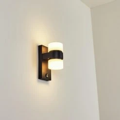 Hofstein Tiarp Au&szlig;enwandleuchte LED Schwarz, 2-flammig, Bewegungsmelder -Außenleuchten Verkaufe tiarp aussenwandleuchte h3428689 6