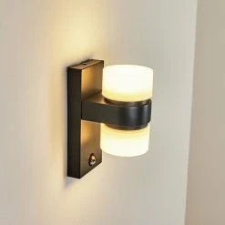 Hofstein Tiarp Au&szlig;enwandleuchte LED Schwarz, 2-flammig, Bewegungsmelder -Außenleuchten Verkaufe tiarp aussenwandleuchte h3428689 8