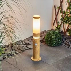 Hofstein Tise Wegeleuchte Braun, Holzoptik, 2-flammig, Bewegungsmelder -Außenleuchten Verkaufe tise wegeleuchte h3445624 8