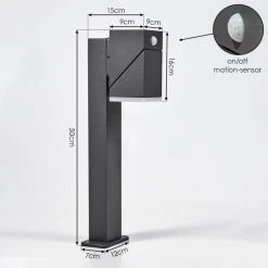 Hofstein Toogong Sockelleuchte LED Anthrazit, 1-flammig, Bewegungsmelder -Außenleuchten Verkaufe toogong sockelleuchte h3607459 3