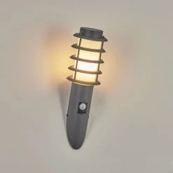 Hofstein Tunes Au&szlig;enwandleuchte Anthrazit, 1-flammig, Bewegungsmelder -Außenleuchten Verkaufe tunes aussenwandleuchte h3459119 9