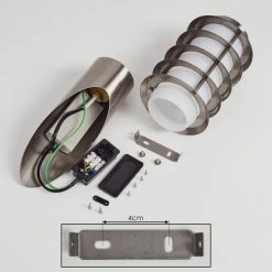 Hofstein Tunes Au&szlig;enwandleuchte Nickel-Matt, 1-flammig, Bewegungsmelder -Außenleuchten Verkaufe tunes aussenwandleuchte h3539774 4