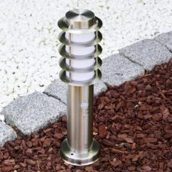 Hofstein Tunes Sockelleuchte Edelstahl, 1-flammig, Bewegungsmelder -Außenleuchten Verkaufe tunes sockelleuchte h165127 8