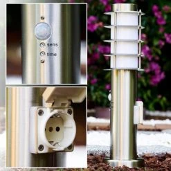 Hofstein Tunes Sockelleuchte Edelstahl, 1-flammig, Bewegungsmelder -Außenleuchten Verkaufe tunes sockelleuchte h165134 10