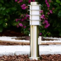 Hofstein Tunes Sockelleuchte Edelstahl, 1-flammig, Bewegungsmelder -Außenleuchten Verkaufe tunes sockelleuchte h165134 6