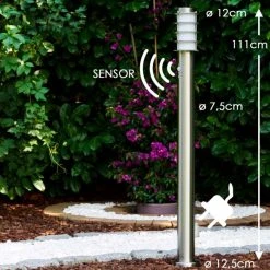 Hofstein Tunes Wegeleuchte Edelstahl, 1-flammig, Bewegungsmelder -Außenleuchten Verkaufe tunes wegeleuchte h165097 12