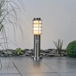 Hofstein Tunes Wegeleuchte Nickel-Matt, 1-flammig, Bewegungsmelder -Außenleuchten Verkaufe tunes wegeleuchte h3456897 6