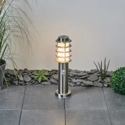 Hofstein Tunes Wegeleuchte Nickel-Matt, 1-flammig, Bewegungsmelder -Außenleuchten Verkaufe tunes wegeleuchte h3456897 8