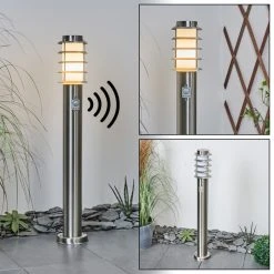 Hofstein Tunes Wegeleuchte Nickel-Matt, 1-flammig, Bewegungsmelder