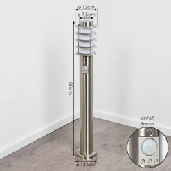 Hofstein Tunes Wegeleuchte Nickel-Matt, 1-flammig, Bewegungsmelder -Außenleuchten Verkaufe tunes wegeleuchte h3456965 3