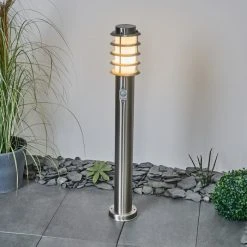 Hofstein Tunes Wegeleuchte Nickel-Matt, 1-flammig, Bewegungsmelder -Außenleuchten Verkaufe tunes wegeleuchte h3458884 12