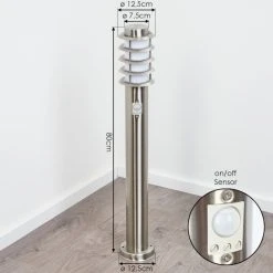 Hofstein Tunes Wegeleuchte Nickel-Matt, 1-flammig, Bewegungsmelder -Außenleuchten Verkaufe tunes wegeleuchte h3458884 3