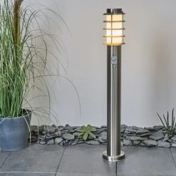 Hofstein Tunes Wegeleuchte Nickel-Matt, 1-flammig, Bewegungsmelder -Außenleuchten Verkaufe tunes wegeleuchte h3458884 6