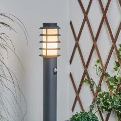 Hofstein Tunes Wegeleuchte Nickel-Matt, 1-flammig, Bewegungsmelder -Außenleuchten Verkaufe tunes wegeleuchte h3538678 8