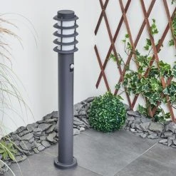 Hofstein Tunes Wegeleuchte Nickel-Matt, 1-flammig, Bewegungsmelder -Außenleuchten Verkaufe tunes wegeleuchte h3538678 9