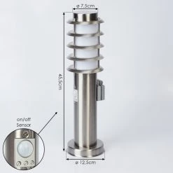 Hofstein Tunes Wegeleuchte Nickel-Matt, 1-flammig, Bewegungsmelder -Außenleuchten Verkaufe tunes wegeleuchte h3539323 3