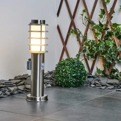 Hofstein Tunes Wegeleuchte Nickel-Matt, 1-flammig, Bewegungsmelder -Außenleuchten Verkaufe tunes wegeleuchte h3539323 8