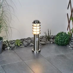 Hofstein Tunes Wegeleuchte Nickel-Matt, 1-flammig, Bewegungsmelder -Außenleuchten Verkaufe tunes wegeleuchte h3539354 6