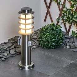 Hofstein Tunes Wegeleuchte Nickel-Matt, 1-flammig, Bewegungsmelder -Außenleuchten Verkaufe tunes wegeleuchte h3546529 11