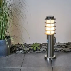 Hofstein Tunes Wegeleuchte Nickel-Matt, 1-flammig, Bewegungsmelder -Außenleuchten Verkaufe tunes wegeleuchte h3546529 4